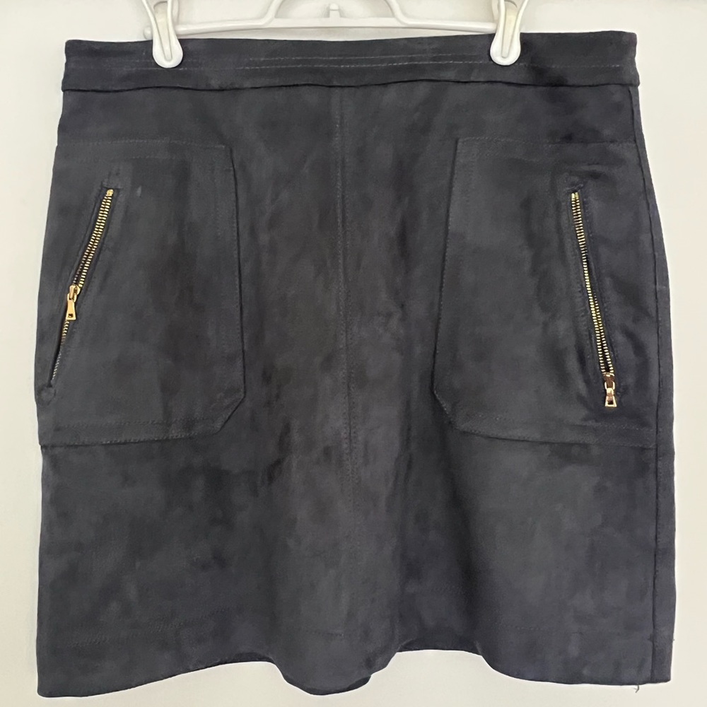 Suede Mini Skirt with Lining